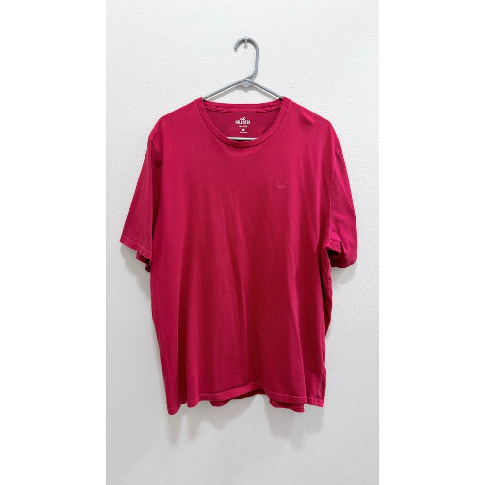Hollister Men's XXL Red Short Sleeve Logo Crewneck T-Shirt Preowned